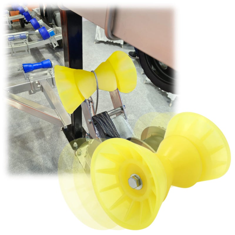 UANOFCN Ultimate 4" X 7" Overall Width Boat Trailer Roller Bow Stop Polyurethane 1/2" Mounting Hole - Image 2